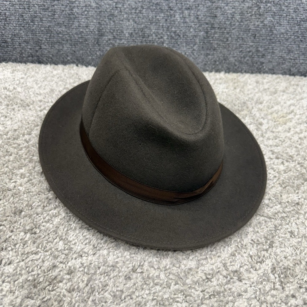 Borsalino felt taupe fedora hat mens size 61 (7-5/8) (read)